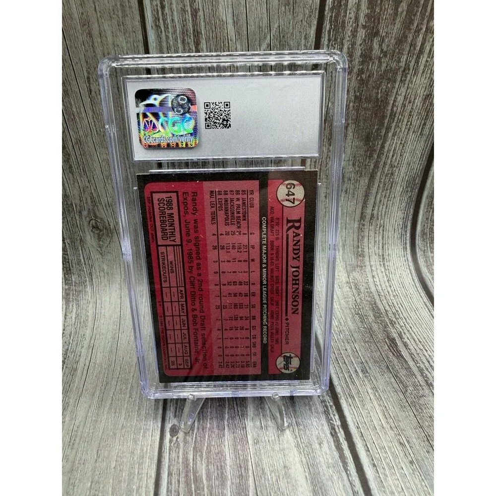 1989 Topps - Randy Johnson #647 (RC) Montreal Expos CGC 8 - Picture 9 of 9